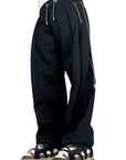 BLACK SUIT PANTS MULTI-LACE