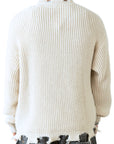 CREAM BROKEN SWEATER
