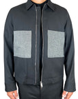 BLACK GREY VISCOSE JACKET
