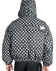 RIPPPED CHECK GREY BOMBER