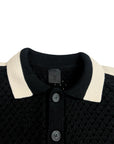 PERFORATED LONG SLEEVE POLO SHIRT