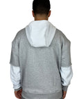 DOUBLE HOODIE GREY