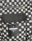 RIPPPED CHECK GREY BOMBER