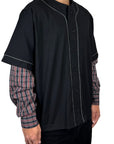 BLACK BASEBALL JERSEY SHIRT