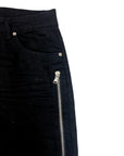 SKINNY BLACK DOUBLE ZIP PLEATED