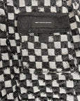 RIPPPED CHECK GREY BOMBER