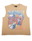 ROLLING DICE GRAPICH CUTOFF TEE KHAKI