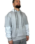 DOUBLE HOODIE GREY
