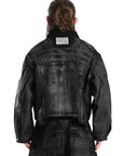 BLACK WAXED DENIM JACKET