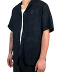 BLACK PERFORATED SHIRT