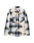 WORK SHIRT CHECK BLEACH GREY-BLACK