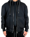 BLACK SUIT MULTI-LACE HOODIE
