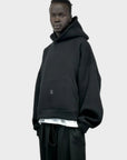 BLACK CROPPED HOODIE V2