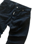 BLACK RHINESTONE BAGGY