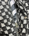 RIPPPED CHECK GREY BOMBER