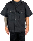 BLACK OVER SHIRT POCKETS