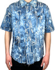 PATCH WORK DENIM SHIRT BLUE