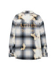 WORK SHIRT CHECK BLEACH GREY-BLACK