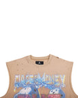 ROLLING DICE GRAPICH CUTOFF TEE KHAKI