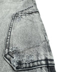 GREY DARK WASH CARGO BAGGY