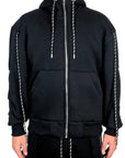 BLACK SUIT MULTI-LACE HOODIE