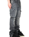 CRYSTALLIZED PEARL PANTS BLACK WASH