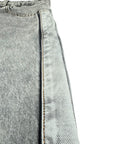 BASEBALL JERSEY GREY DENIM SHORTS