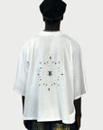 WHITE CROPPED STARS TEE