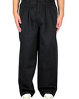 BLACK MINIMAL WIDE BOTTOM TROUSERS