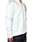 WHITE HOODIE ZIP TOO MANY