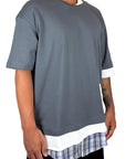 TRIPLE LAYER GREY TEE