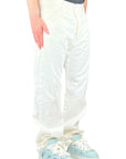 WHITE RHINESTONE BAGGY