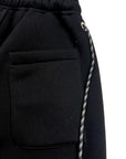 BLACK SUIT PANTS MULTI-LACE