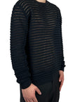 BLACK PERFORATED SWEATER