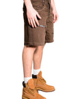 BROWN RIPPED SHORTS