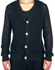 BLACK PERFORATED CARDIGAN