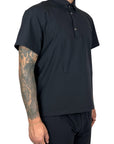 BLACK NYLON POLO