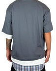 TRIPLE LAYER GREY TEE