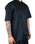 BLACK SIDE BUTTONS SHIRT