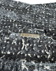 BLACK TEXTURED BOUCLE' DENIM PANTS