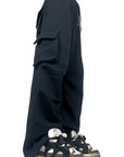 BLACK CARGO TROUSERS