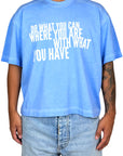 LIGHT BLUE WASHED CROPPED TEE