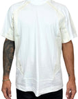 WHITE DOUBLE FABRIC TEE CUTS