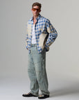 BLEACHED PLAID SHIRT