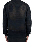 BLACK PERFORATED SWEATER
