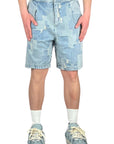 PATCH WORK DENIM SHORT BLUE