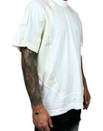 WHITE DOUBLE FABRIC TEE CUTS
