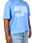 LIGHT BLUE WASHED CROPPED TEE