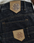 DOUBLE RAW DENIM JORTS