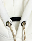 EMBROIDERY THROW WHITE HOODIE